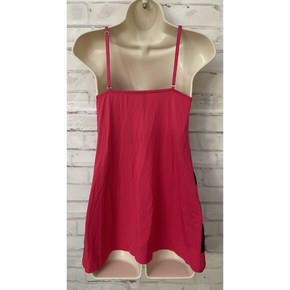 Victoria’s Secret Size Small‎ Pink Black Lace Bow Stretch Gown Neglige Slip Sexy - Picture 3 of 7